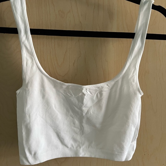 White Cropped Tank Top - Picture 2 of 7
